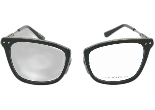 Bottega Veneta Square Frame Optical Glasses BV0065O-30000537-005 Shiny Black Antique