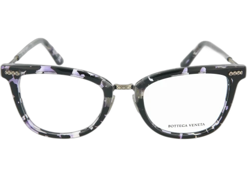 Bottega Veneta Square Frame Optical Glasses BV0104O-30001117-003 Shiny Black Violet Havana