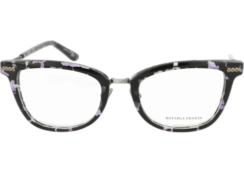 Bottega Veneta Square Frame Optical Glasses BV0104O-30001117-007 Shiny Black Violet Havana