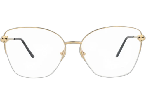 Cartier Photochromic Cat Eye Frame Metal Optical Frames CT0345O-30012668-001 Gold Gold Transparent