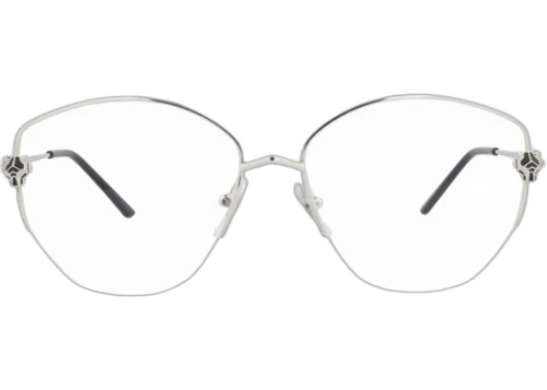 Cartier Photochromic Cat Eye Frame Metal Optical Frames CT0370O-30013741-002 Silver Silver Transparent