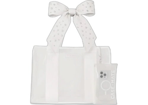 Case-Mate Jelly Tote Bag Ivory Pearl Bow