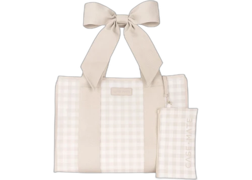 Case-Mate Jelly Tote Bag Latte Gingham Bow