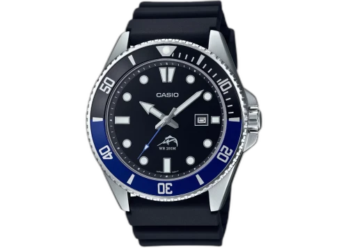 Casio Men’s Black and Blue Bezel Dive Watch MDV-106B-1A1VCF