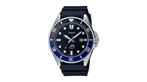 Casio Men’s Black and Blue Bezel Dive Watch MDV-106B-1A1VCF-EW