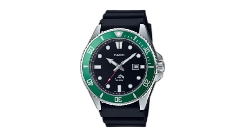 Casio Men’s Black and Green Bezel Dive Watch MDV-106B-1A3VCF-EW