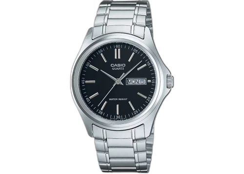 Casio Men’s Black Dial Analog Watch with Stainless Steel Bracelet MTP-1239D-1A