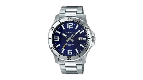 Casio Men’s Blue Dial Analog Watch Steel Bracelet MTP-VD01D-2BVUDF-NOBX-EW