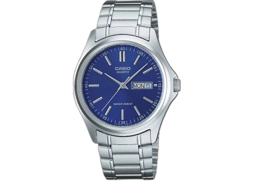 Casio Men’s Blue Dial Analog Watch with Stainless Steel Bracelet MTP-1239D-2A