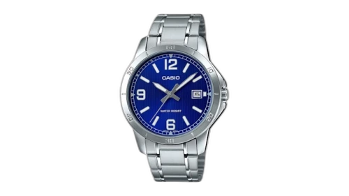 Casio Men’s Blue Dial Analog Watch with Stainless Steel Bracelet MTP-V004D-2BUDF-NOBX-EW