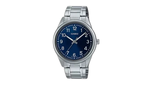 Casio Men’s Blue Dial Analog Watch with Stainless Steel Bracelet MTP-V005D-2B4UDF-NOBX-EW