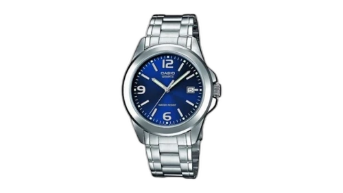 Casio Men’s Blue Dial Stainless Steel Bracelet Watch MTP-1215A-2A-NOBX-EW