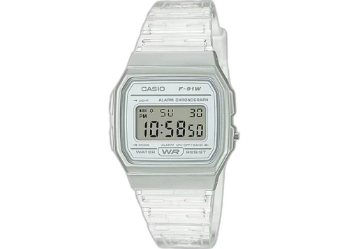 Casio Men's Transparent White Digital Watch F-91WS-7CF