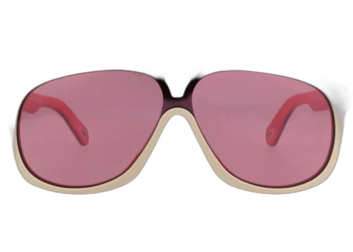 Chloe Aviator Frame Recycled Acetate Sunglasses CH0212S-30014675-005 Ivory Ivory Pink