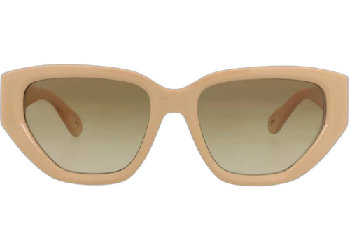 Chloe Cat Eye Frame Recycled Acetate Sunglasses CH0235S-30015140-004 Ivory Ivory Brown
