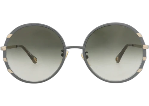 Chloe Round Frame Metal Sunglasses CH0144S-30013587-002 Green Gold Green