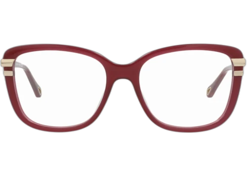 Chloe Square Frame Bio Acetate Optical Frames CH0119O-30013373-004 Burgundy Burgundy Transparent