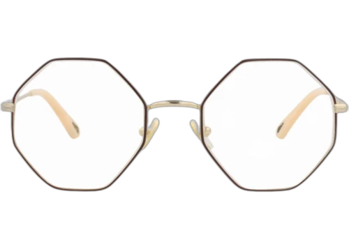 Chloe Square Frame Metal Optical Frames CH0022O-30009816-010 Burgundy Gold Transparent