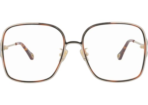 Chloe Square Frame Metal Optical Frames CH0147O-30013641-002 Gold Gold Transparent