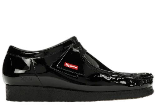 Clarks Originals Wallabee Patent Leather Boot Supreme Black
