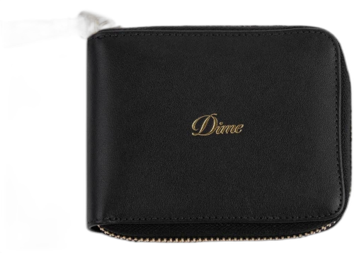 Dime Cursive Zip Wallet Black