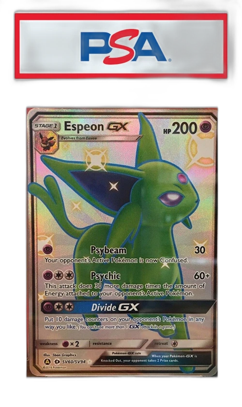 Espeon GX 2019 Pokemon TCG Sun & Moon Hidden Fates Full Art #SV60 (PSA or BGS Graded)