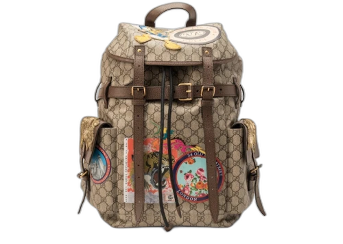 Gucci Soft Backpack GG Supreme Donald Duck Beige/Ebony
