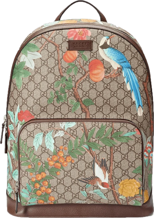 Gucci Tian GG Supreme Backpack Monogram GG Floral Pattern Beige/Ebony/Multicolor