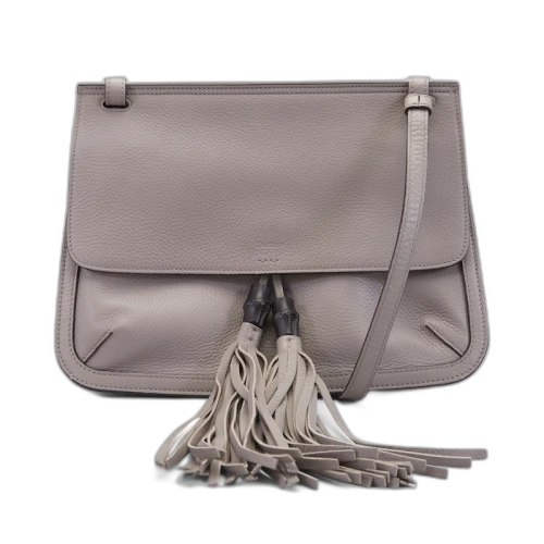 Gucci Bamboo Daily Flap Shoulder Bag Grey