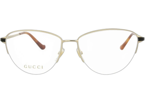 Gucci Cat Eye Frame Metal Optical Frames GG0580O-30008147-001 Gold Black Transparent