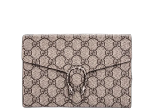 Gucci Dionysus Chain Wallet GG Supreme Beige/Red