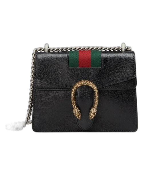 Gucci Dionysus Shoulder Bag Leather/Web Mini Black