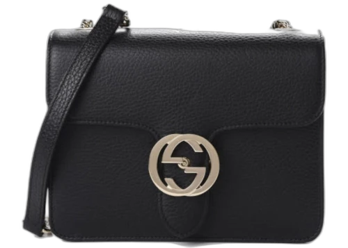 Gucci Dollar Interlocking GG Shoulder Bag Small Black