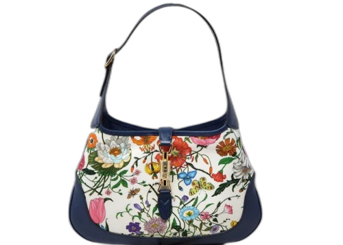 Gucci Flora Shoulder Bag Medium Navy