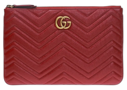 Gucci GG Marmont Clutch Hibiscus Red