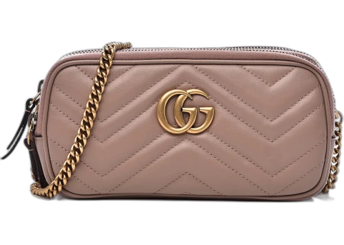Gucci GG Marmont Matelasse Chain Bag Mini Porcelain Rose