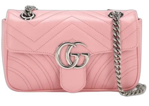 Gucci GG Marmont Matelasse Shoulder Bag Mini Pastel Pink