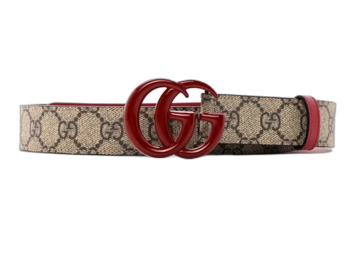 Gucci GG Monogram Supreme Canvas 1W Belt Ebony/Red