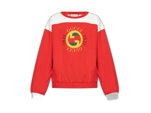 Gucci Interlock 1921 Logo Crewneck Red