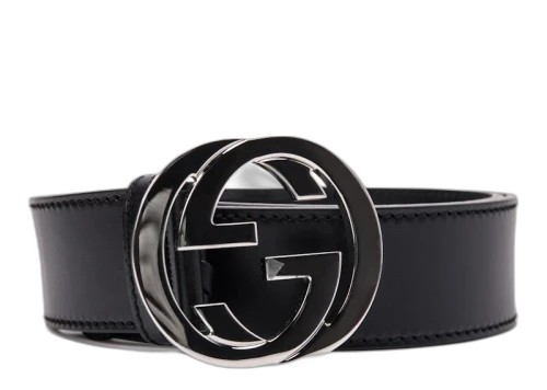 Gucci Interlocking GG Silver-tone Belt Black