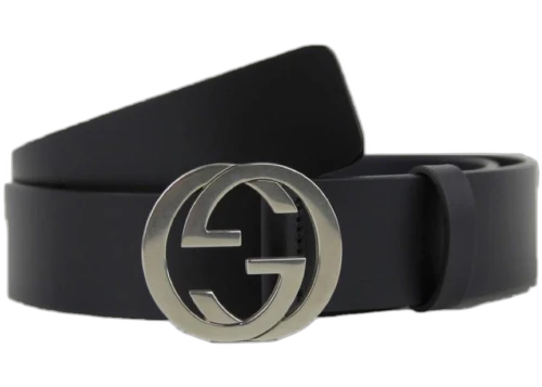 Gucci Interlocking G Belt Palladium Buckle Black