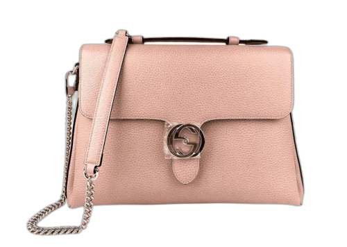 Gucci Interlocking G Large Crossbody Chain Bag Powder Pink