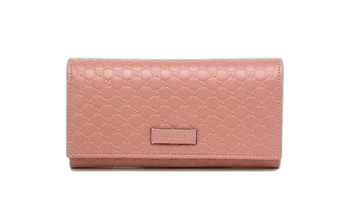 Gucci Continential Bifold Wallet Microguccissima Soft Pink