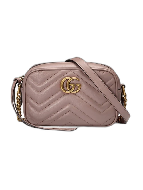 Gucci GG Marmont Camera Bag Matelasse Mini Dusty Pink
