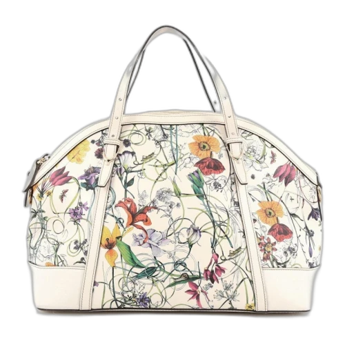 Gucci Nice Top Handle Flora Medium White