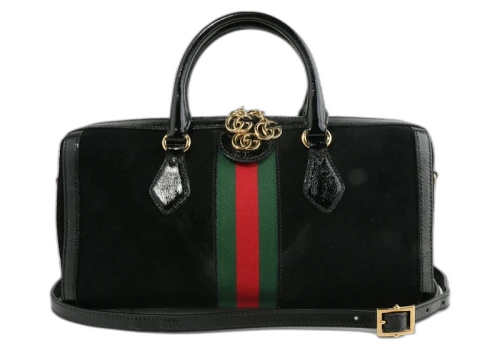 Gucci Ophidia Top Handle Medium Web Velvet Black