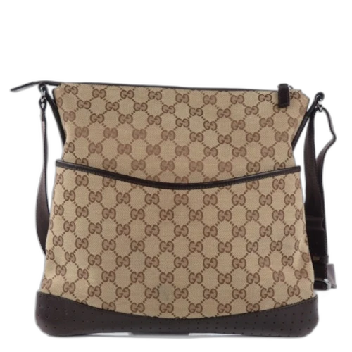 Gucci Perforated Messenger GG Medium Brown