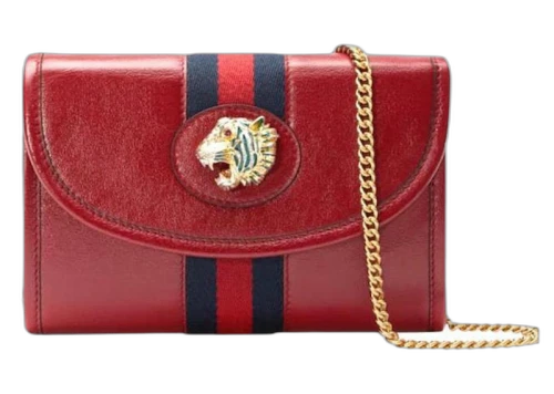 Gucci Rajah Web Stripe Crossbody Bag Small Red