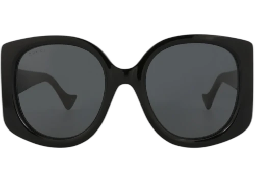 Gucci Round Frame Recycled Acetate Sunglasses GG1257S-30013836-001 Black Black Grey