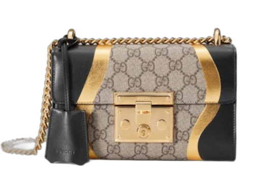 Gucci Padlock Shoulder Bag GG Supreme Small Beige/Black/Gold